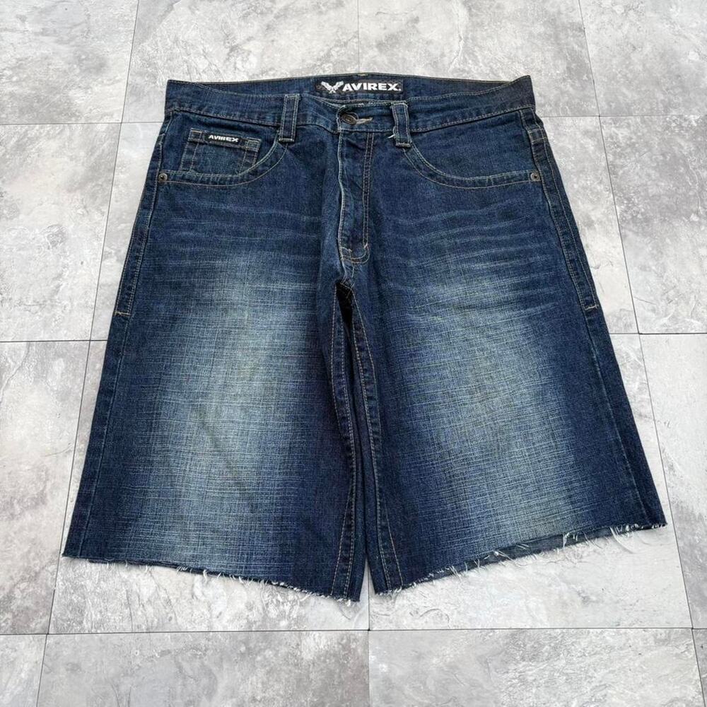 Vintage y2k avirex denim baggy blue embroidered jeans Men's size 34